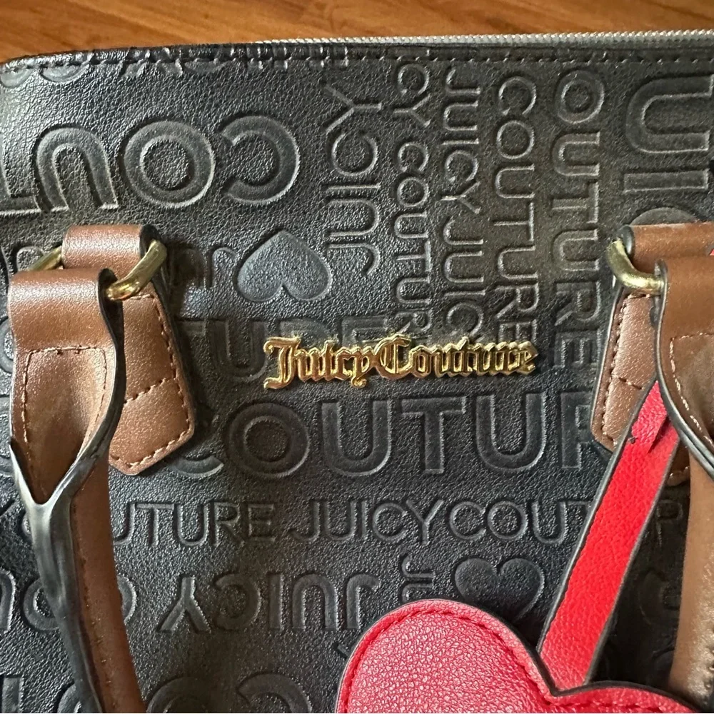 Women’s Juicy‎ Couture Black and Leopard Crossbody Satchel Purse Bag